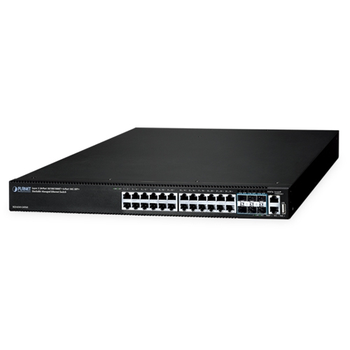 PLANET Layer 3 24-Port 10/100/1000T + 6-Port 10G SFP+ Stackable Managed Switch, ...