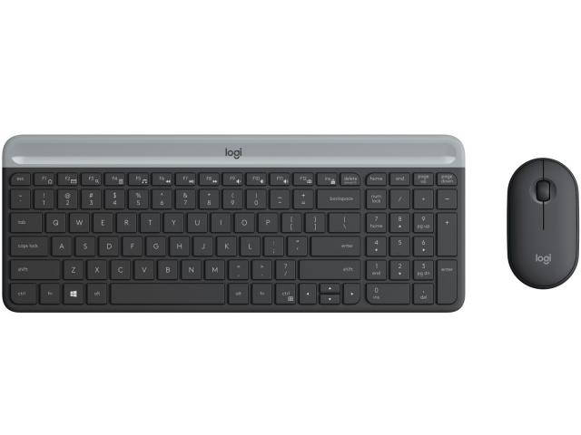 Logitech MK470 Slim bežična tipkovnica+miš, USB, crna (920-009264)