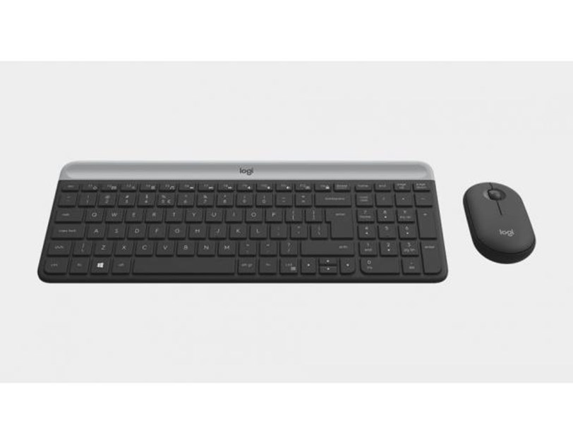 Logitech MK470 Slim bežična tipkovnica+miš, USB, crna (920-009264)