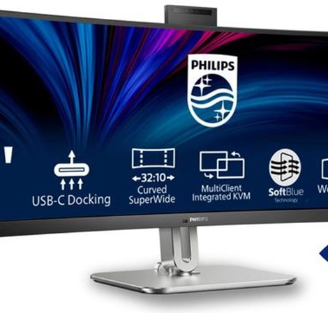 Philips 49" 49B2U6900CH/00 DUAL QHD (5120x1440) VA CURVED 32:9, HRD400, 75 Hz , 4ms, 450cd/m2, HDMI/DP/USB/USB-C/LAN, WEB-cam, PD 140W, zvučnici, crni