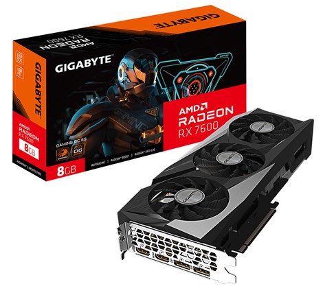 Gigabyte AMD Radeon RX 7600 Gaming OC 8GB GDDR6/128-bit, PCIe 4.0, 2× HDMI/2× DP