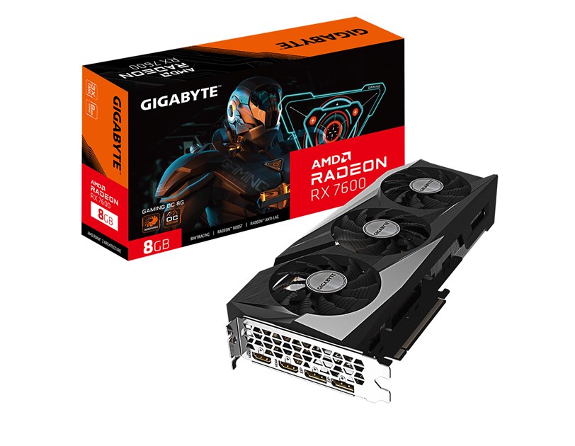 Gigabyte AMD Radeon RX 7600 Gaming OC 8GB GDDR6/128-bit, PCIe 4.0, 2× HDMI/2× DP