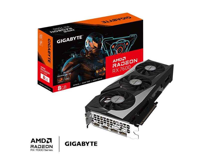 Gigabyte AMD Radeon RX 7600 Gaming OC 8GB GDDR6/128-bit, PCIe 4.0, 2× HDMI/2× DP
