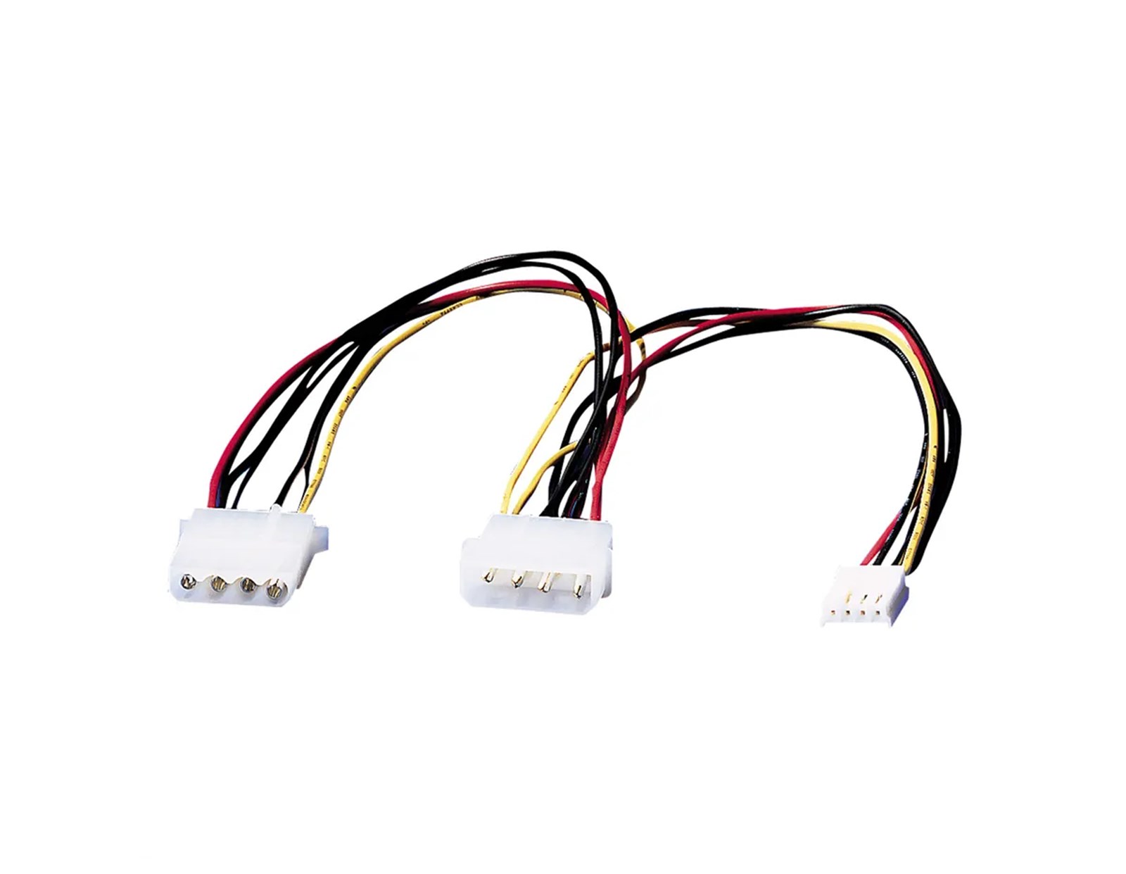 Roline interni Y-naponski kabel, 4-pin F HDD na 4-pin M HDD+4-pin M FDD, 0.3m