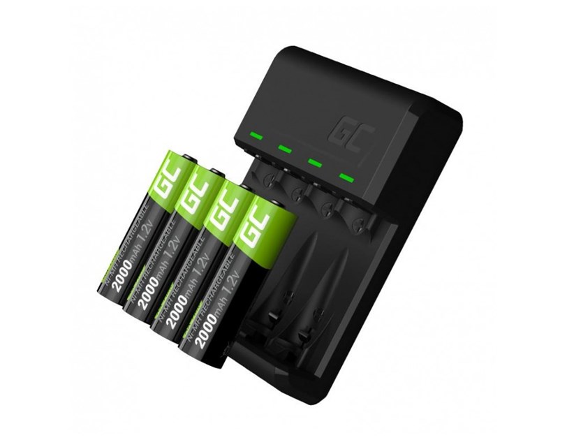 Green Cell punjač VitalCharger + 4x baterije AA 2000mAh Ni-MH