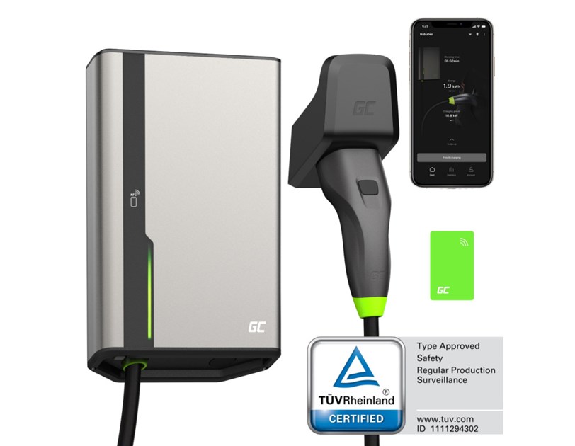 Green Cell (EVGC021B2275) HabuDen 22kW 32A 7.5m NFC + Habu Mobile EV Charger 11 kW 7 m (EVGC01), set