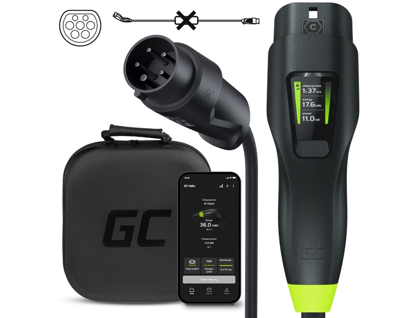 Green Cell (EVGC021B2275) HabuDen 22kW 32A 7.5m NFC + Habu Mobile EV Charger 11 kW 7 m (EVGC01), set