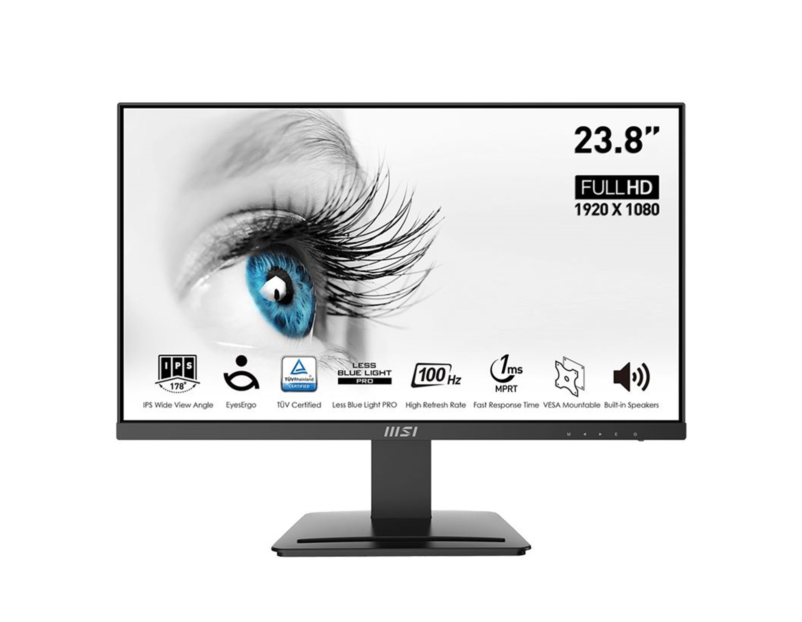 MSI 24" MP243X PRO FHD(1920x1080) IPS, 100Hz, 300 cd/m2, 1000:1, 4 ms, HDMI, DP, tilt, zvučnici