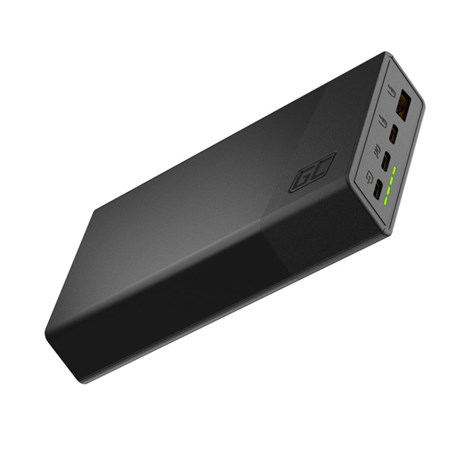 Green Cell GC PowerPlay 20S powerbank 20000mAh 22.5W PD USB-C, 3x USB-C, USB-A, Fast Charging, crni