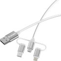 Verbatim Sync & Charge kabel 3-u-1 USB-A na Micro-B/USB-C/Lightning, M/M, 18W, bijeli, 1.0m