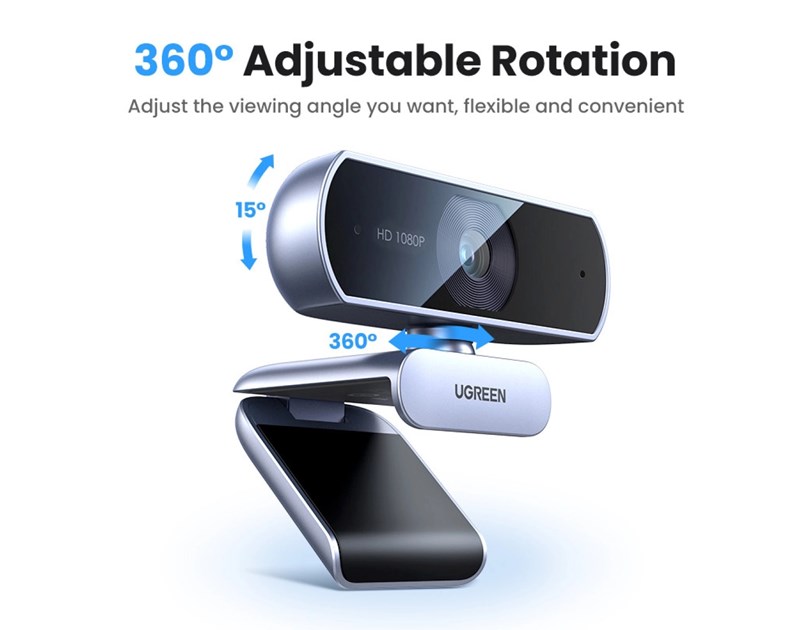 UGREEN Web kamera, Full HD 1080p, HD, crna