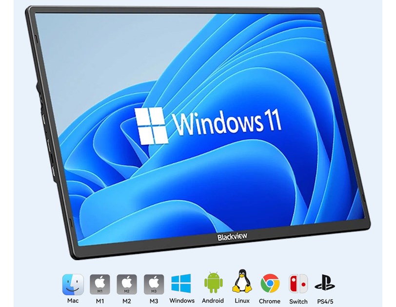 BLACKVIEW prijenosni monitor Table 9, 16" IPS, 16:10, 1920x1200, 100 Hz, 1×USB-C, 1×HDMI, zvučnik, crni