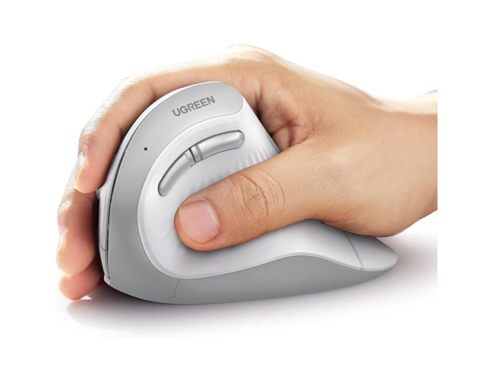 UGREEN bežični ergonomski vertikalni miš, bluetooth, 4000 DPI, USB, bijeli