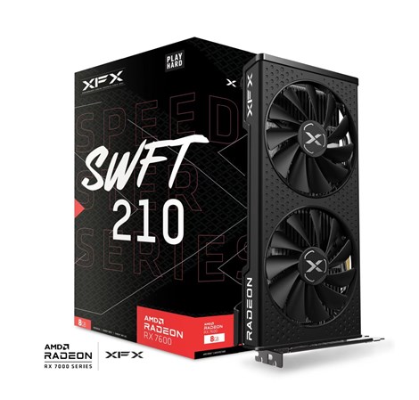 XFX AMD Radeon RX 7600 Speedster SWFT 8GB GDDR6/128-bit, PCIe 4.0, 1× HDMI/3× DP