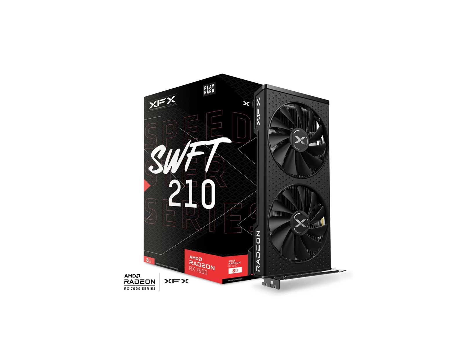 XFX AMD Radeon RX 7600 Speedster SWFT 8GB GDDR6/128-bit, PCIe 4.0, 1× HDMI/3× DP