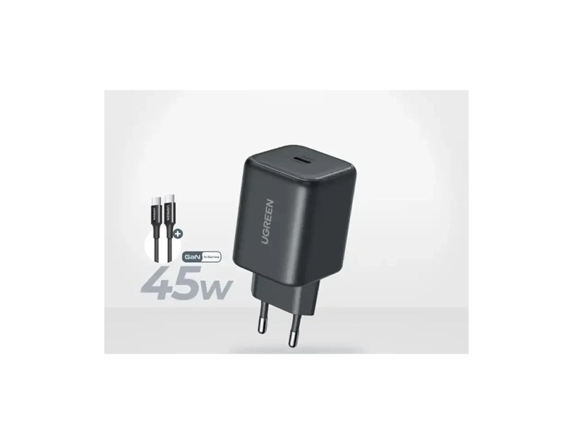 UGREEN 45W USB-C GaN, Quick Charge, crni