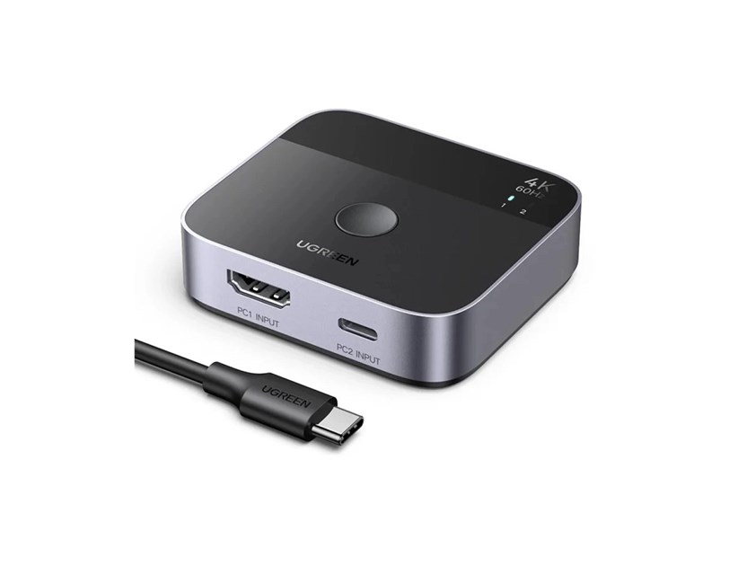 UGREEN razdjelnik video HDMI 2.0 na USB C, 4K@60Hz, crni
