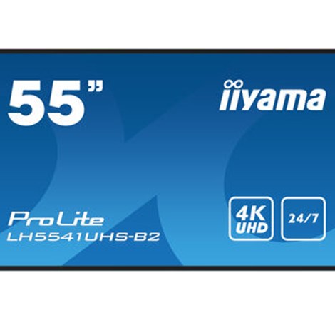 IIYAMA 55" LH5541UHS-B2 4K UHD (3840×2160) IPS Signage 24/7, 500 cd/m2, 1200:1, non Android, media play USB, LAN control