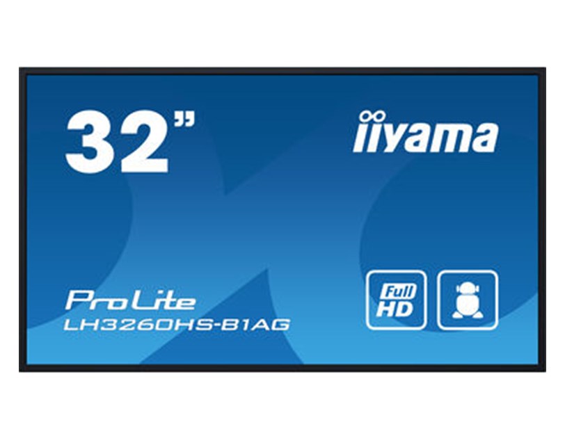 IIYAMA 32" LH3260HS-B1AG FHD (1920x1080) VA Signage 24/7, 500 cd/m2, 4000:1, Android OS, E-Share, iiSignage2