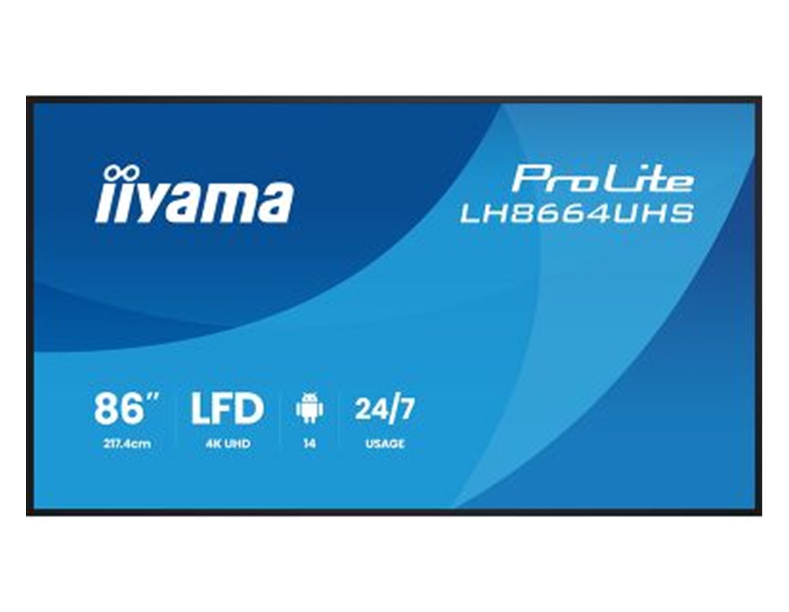 IIYAMA 86" LH8664UHS-B3AG 4K UHD (3840x2160) IPS Signage 24/7, 500 cd/m2, 1200:1, Android OS 14, iiShare, iiControl, iiSignage2