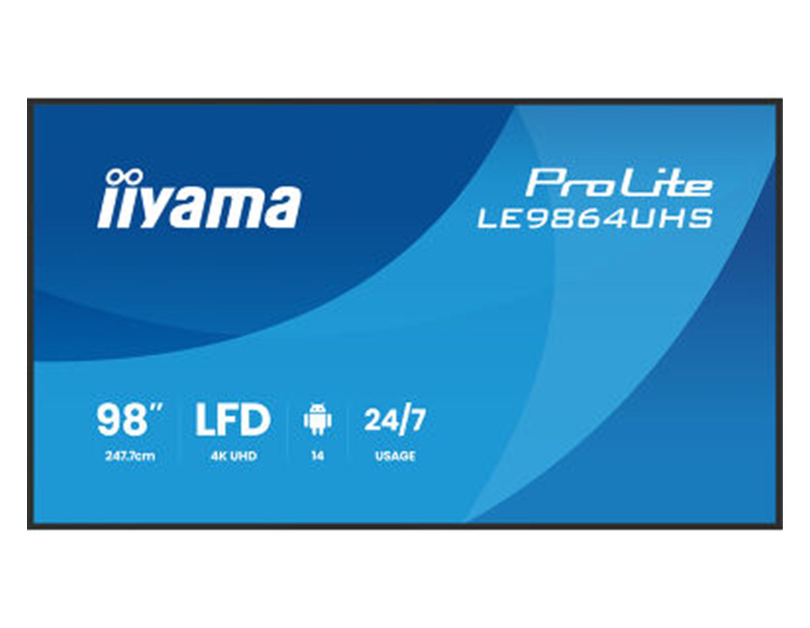 IIYAMA 98" LE9864UHS-B1AG 4K UHD (3840x2160) VA Signage 24/7, 500 cd/m2, 5000:1, Android OS 14, iiShare, iiControl, iiSignage2