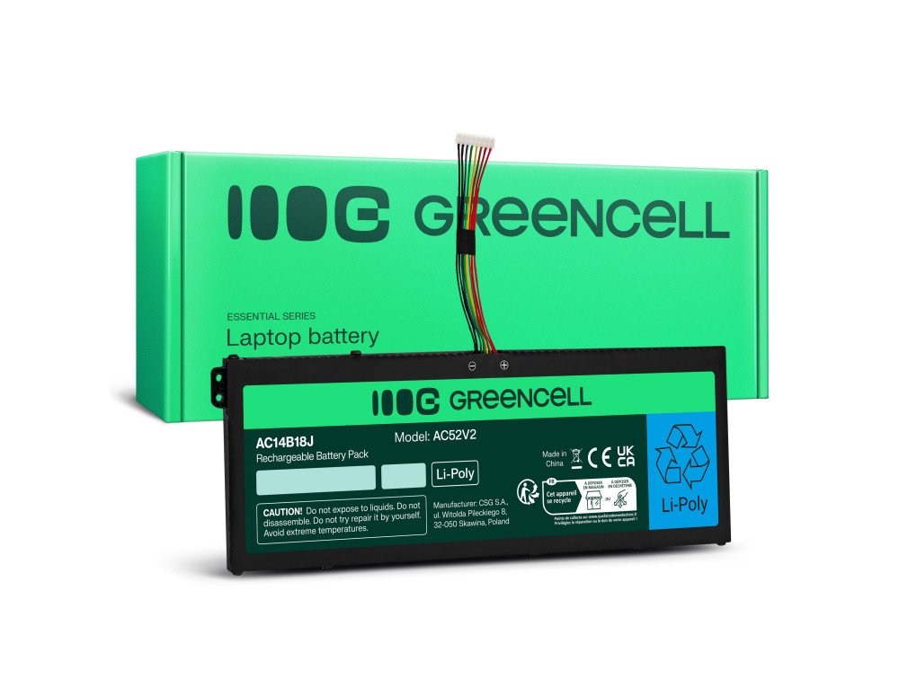 Green Cell (AC52V2) AC14B13J AC14B18J baterija 3600 mAh,11.4V za Acer Aspire 3 A...