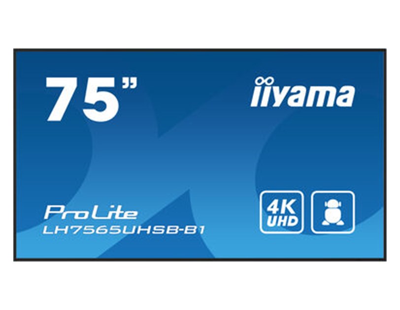IIYAMA 75" LH7565UHSB-B1 4K UHD (3840x2160) IPS Siganhe 24/7, 800 cd/m2, 1200:1, Android OS, E-Share, iiSignage2