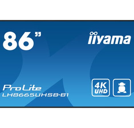 IIYAMA 86" LH8665UHSB-B1 4K UHD (3840x2160) IPS Signage 24/7, 800 cd/m2, 1200:1, Android OS, E-Share, iiSignage2