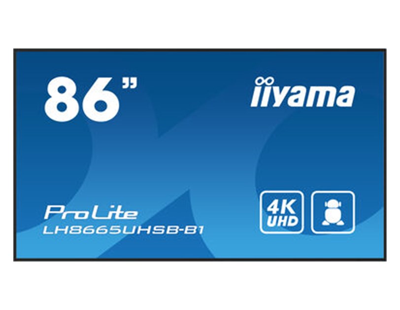 IIYAMA 86" LH8665UHSB-B1 4K UHD (3840x2160) IPS Signage 24/7, 800 cd/m2, 1200:1, Android OS, E-Share, iiSignage2