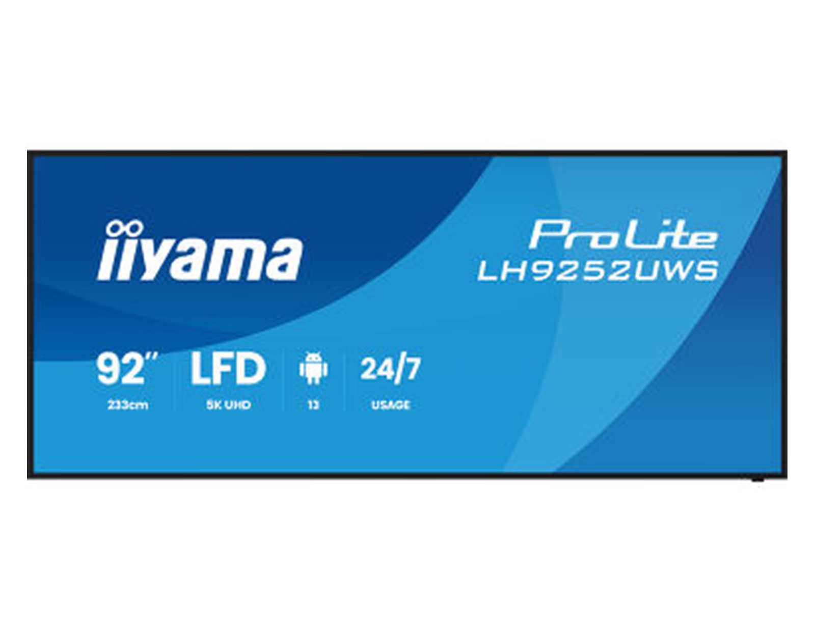 IIYAMA 92" LH9252UWS-B1AG 5K UWD (5120x2160) VA 21:9 Signage 24/7, 500 cd/m2, 5000:1, Android OS, iiyama DMS, iiyama Share, EShare
