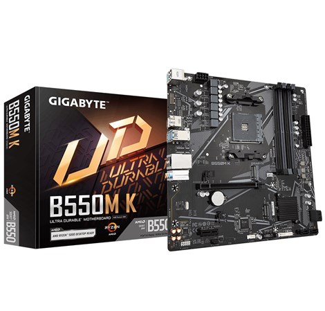 Gigabyte MB B550M K, S.AM4, 4XDDR4/4733(O.C.) PCIe 4.0, G-LAN, HDMI/DP, mATX