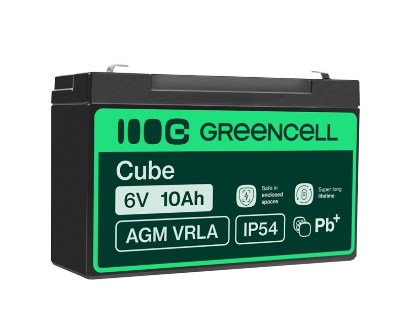 Green Cell (AGM16) baterija AGM 6V/10Ah, Faston 187 (F1)