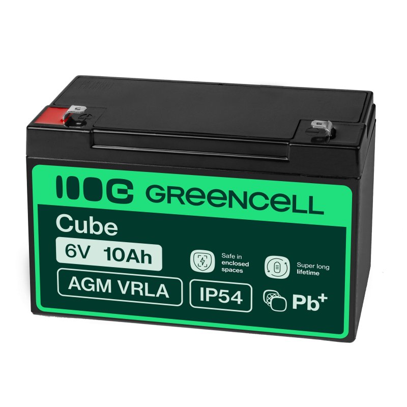 Green Cell (AGM16) baterija AGM 6V/10Ah, Faston 187 (F1)