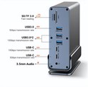 Roline VALUE Docking station USB-C, 2×HDMI/DP 4K/60, G-LAN, 3×USB-A 3.2, USB-C, 2×USB2.0, PD 100W, SD/microSD, Audio out