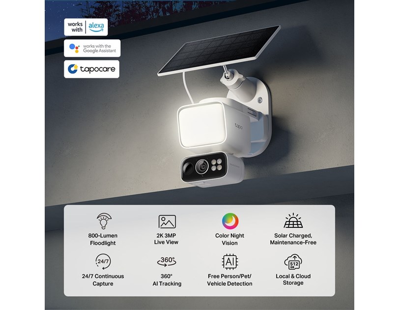 TP-Link Tapo C15F kamera + Tapo A201 Solar panel, 2K/3MP (2304×1296) Color Night Vision, microSD, detekcija pokreta, 2x850nm IR LED, IP65,ugrađena punjiva Li-Ion baterija, Wi-Fi/Tapo app