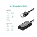 UGREEN adapter USB-A na 3.5mm, crni, 15cm