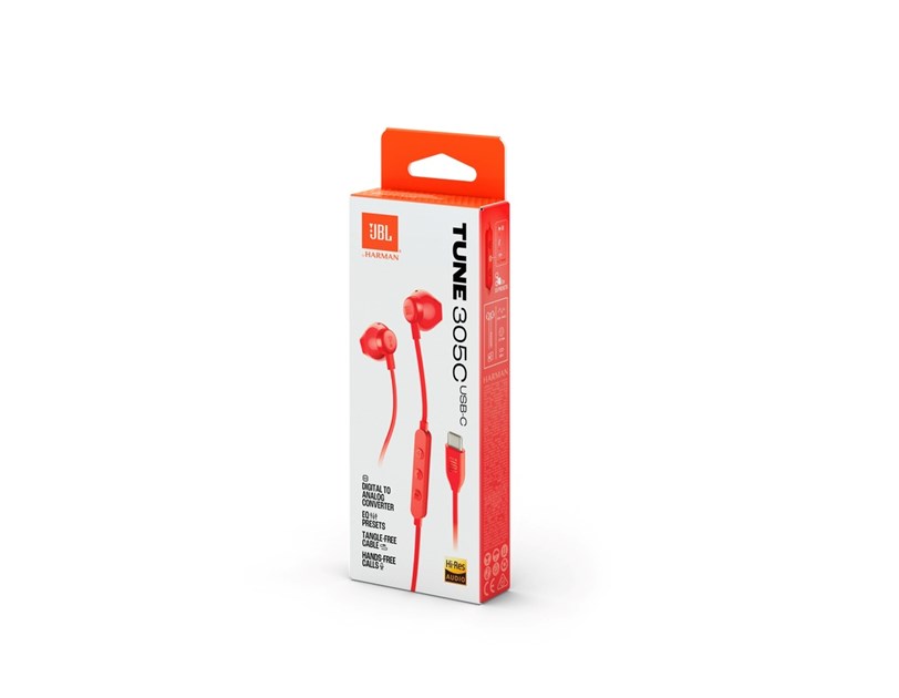JBL T305C USB-C crvene