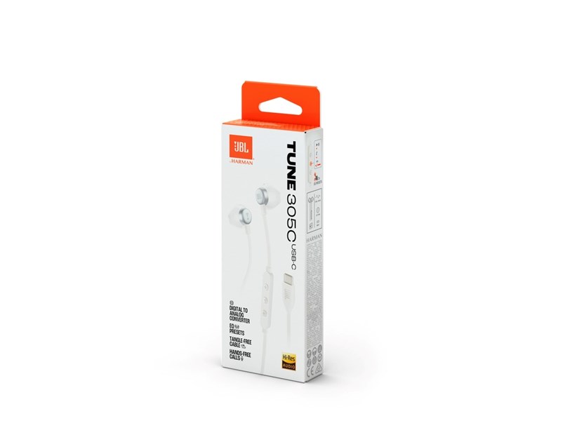 JBL T305C USB-C bijele