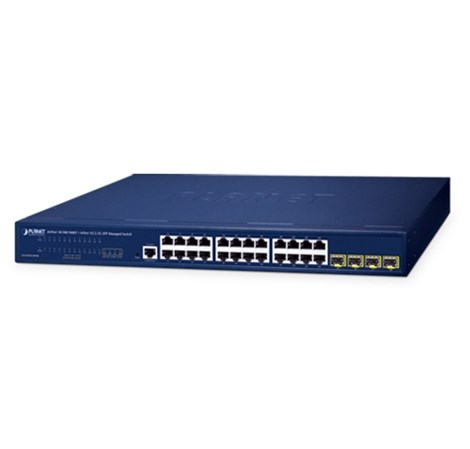 PLANET IPv4/IPv6, 24-Port 10/100/1000T + 4-Port 1G/2.5G SFP L2/L4 SNMP Managed Gigabit Ethernet Switch, supports ERPS Ring, Cloud-based CloudNMS, MQTT