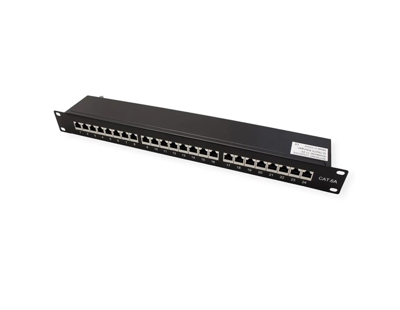 Roline VALUE Cat.6a/Class EA 19" Patch Panel 24-porta STP, crni