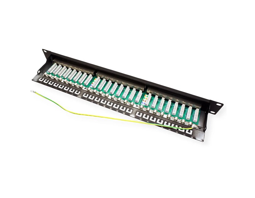 Roline VALUE Cat.6a/Class EA 19" Patch Panel 24-porta STP, crni