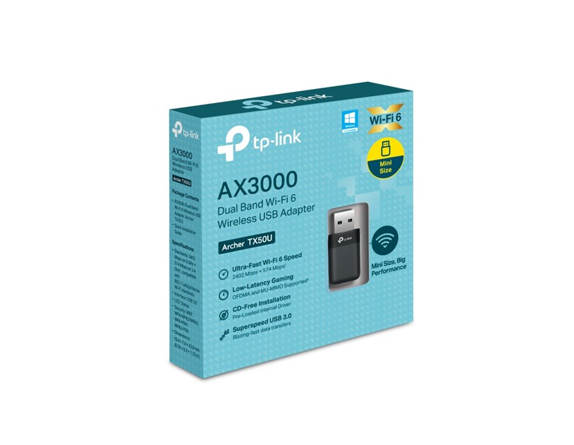 TP-LINK Archer TX50U, AX3000 Wi-Fi 6 USB adapter 