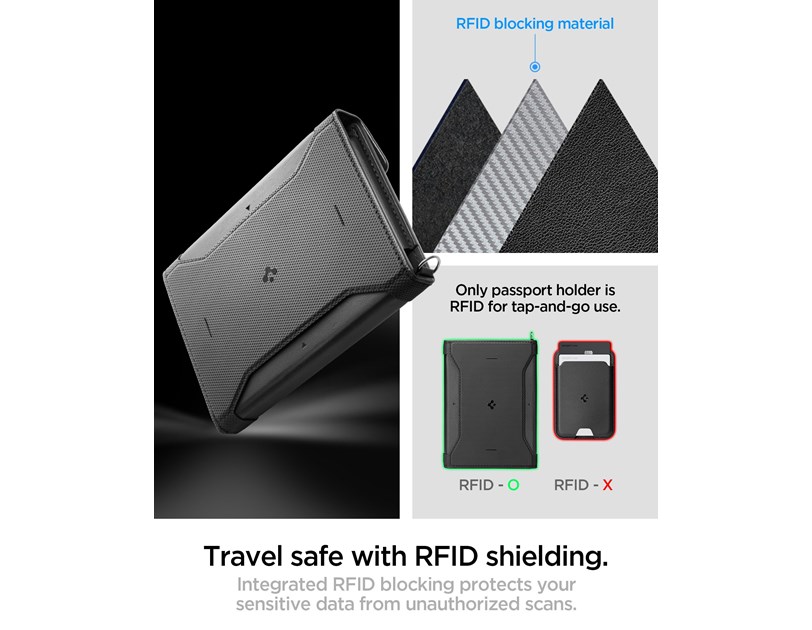 Spigen Universal Passport Holder with MagSafe Wallet, crni