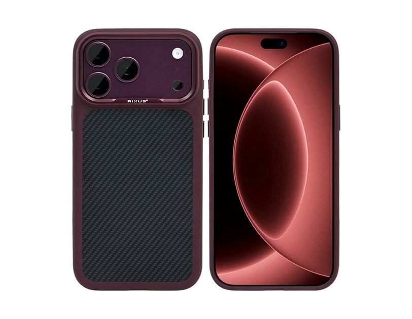 Rixus Mag Carbon With MagSafe Compatible For Apple iPhone 17 Pro, 18 Pro Deep Purple