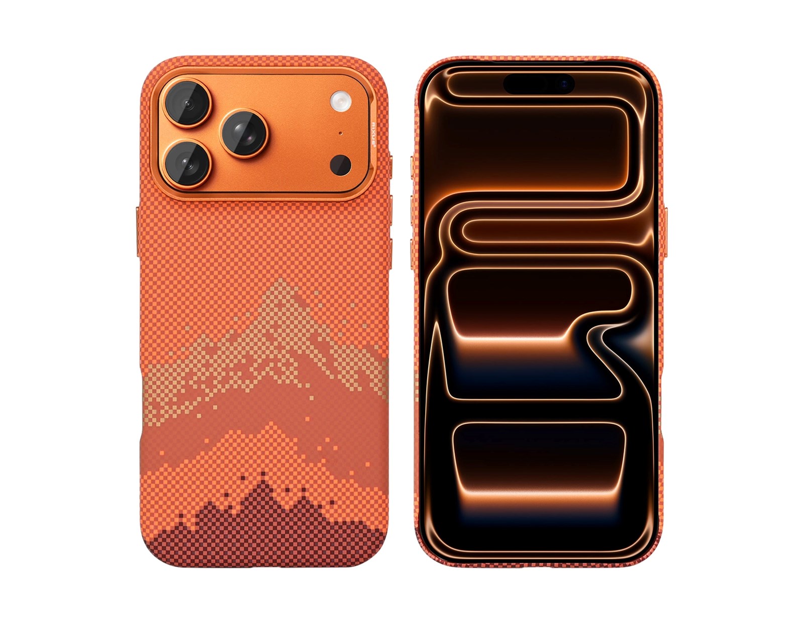 Rixus Alpine Ultra-Slim Case With MagSafe Compatible RXD081 For Apple iPhone 17 Pro, 18 Pro Mountain Orange