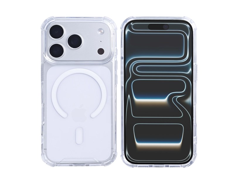 Rixus Anti-Burst Case With MagSafe Compatible For Apple iPhone 17 Pro, 18 Pro Transparent