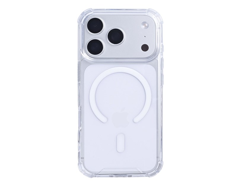 Rixus Anti-Burst Case With MagSafe Compatible For Apple iPhone 17 Pro, 18 Pro Transparent
