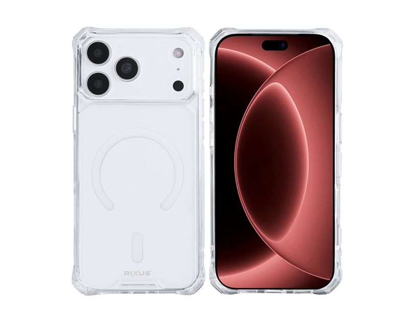 Rixus Armor-X Anti Shock Case With MagSafe Compatible For Apple iPhone 17 Pro Max, 18 Pro Max Transparent