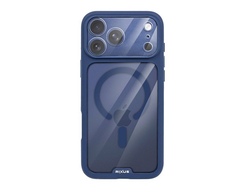 Rixus Crystal Amber Case For Apple iPhone 17 Pro Max, 18 Pro Max Blue