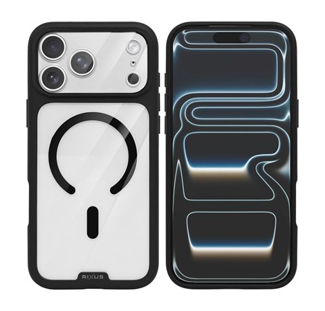 Rixus Crystal Amber Case For Apple iPhone 17 Pro, 18 Pro Black